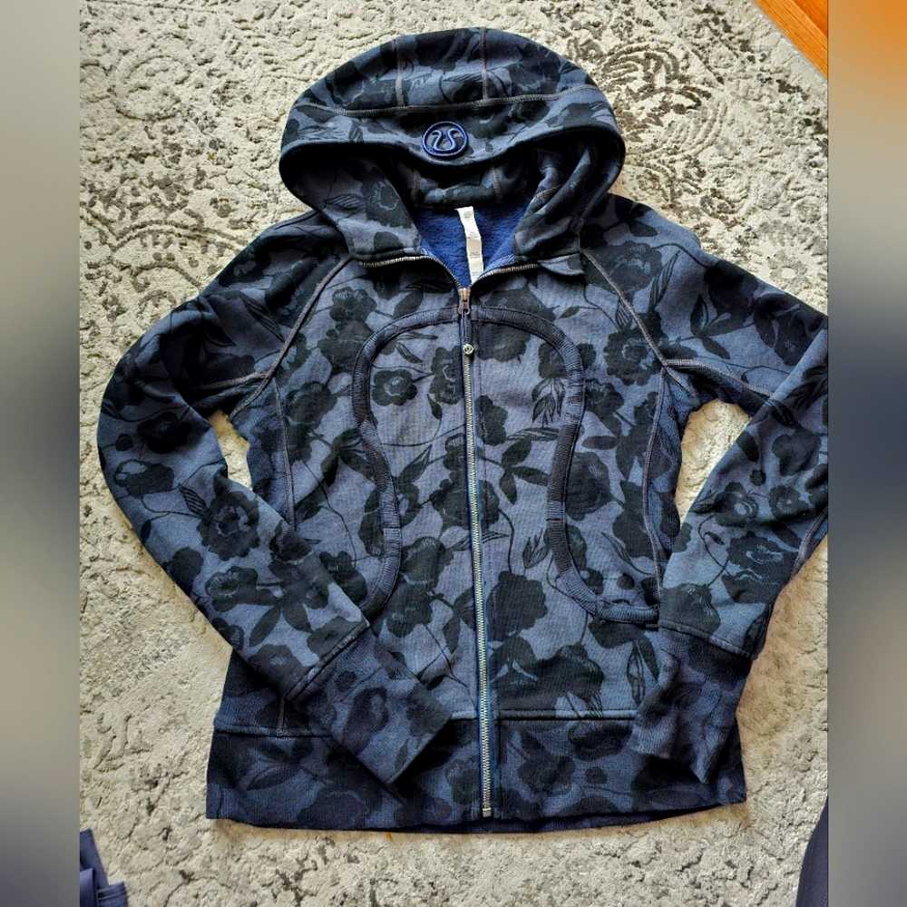 Floral Print Scuba Hoodie